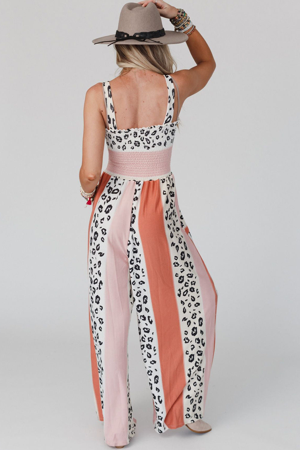 Pink Leopard High Waist Jumpsuit