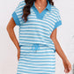 Earthy Stripe Polo and Skirt Co-Ord Set