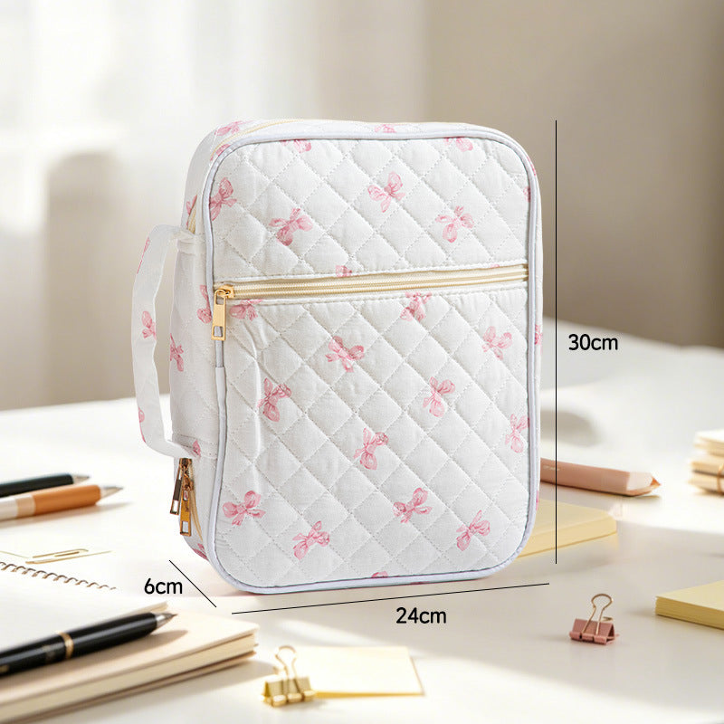 Floral Quilted Large Capacity Bible Book Storage Bag