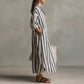 Stylish Long Striped Cardigan-Style Dress for Women