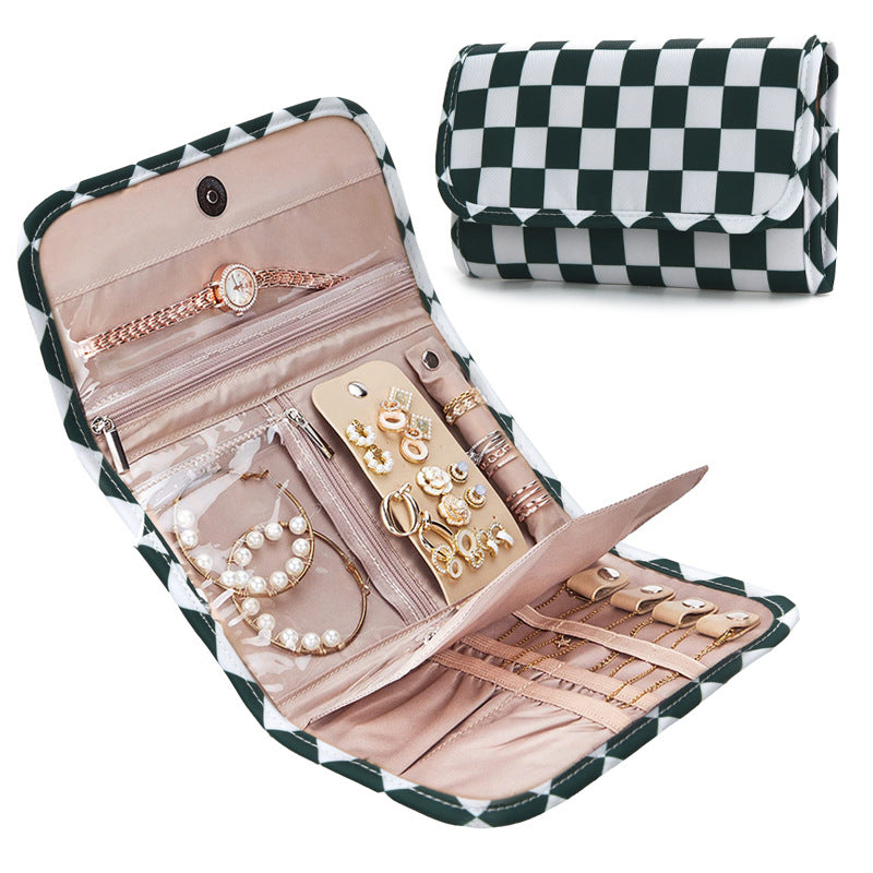 Foldable Travel Jewelry Organizer Roll
