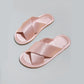 Women's Satin Cross-Strap Slide Slippers