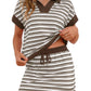 Earthy Stripe Polo and Skirt Co-Ord Set