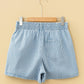 Stripe Drawstring Elastic Waist Casual Denim Shorts