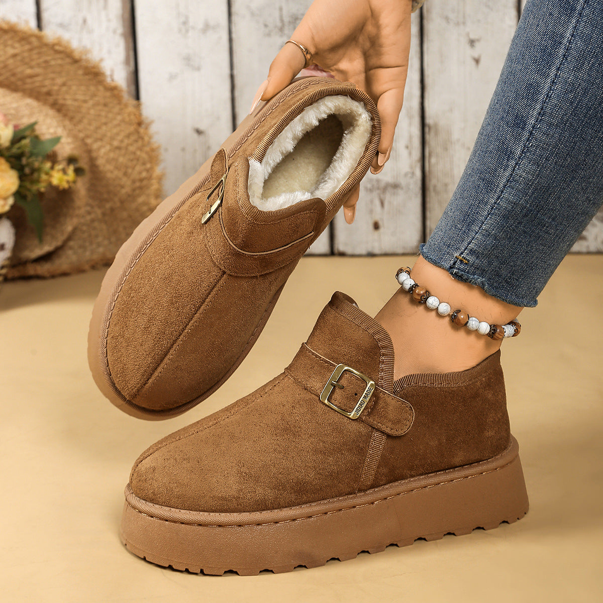 Round Toe Platform Cozy Winter Boots