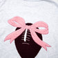 Light Grey Embroidered Football Bow Back Long Sleeve Sweatshirt
