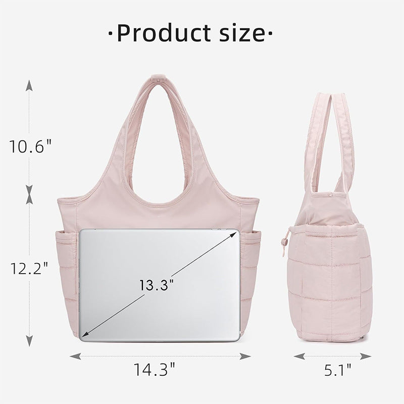 Quilted Puffer Tote Bag for Women
