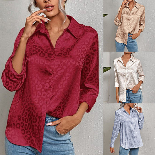 The Sienna Satin Leopard Blouse