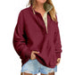 Solid Color New Loose Button Pullover Sweatshirt