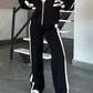 Striped Zipper Top Jacket Casual Sports Suit Women