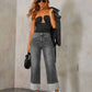 High Rise Straight Cuff Jeans