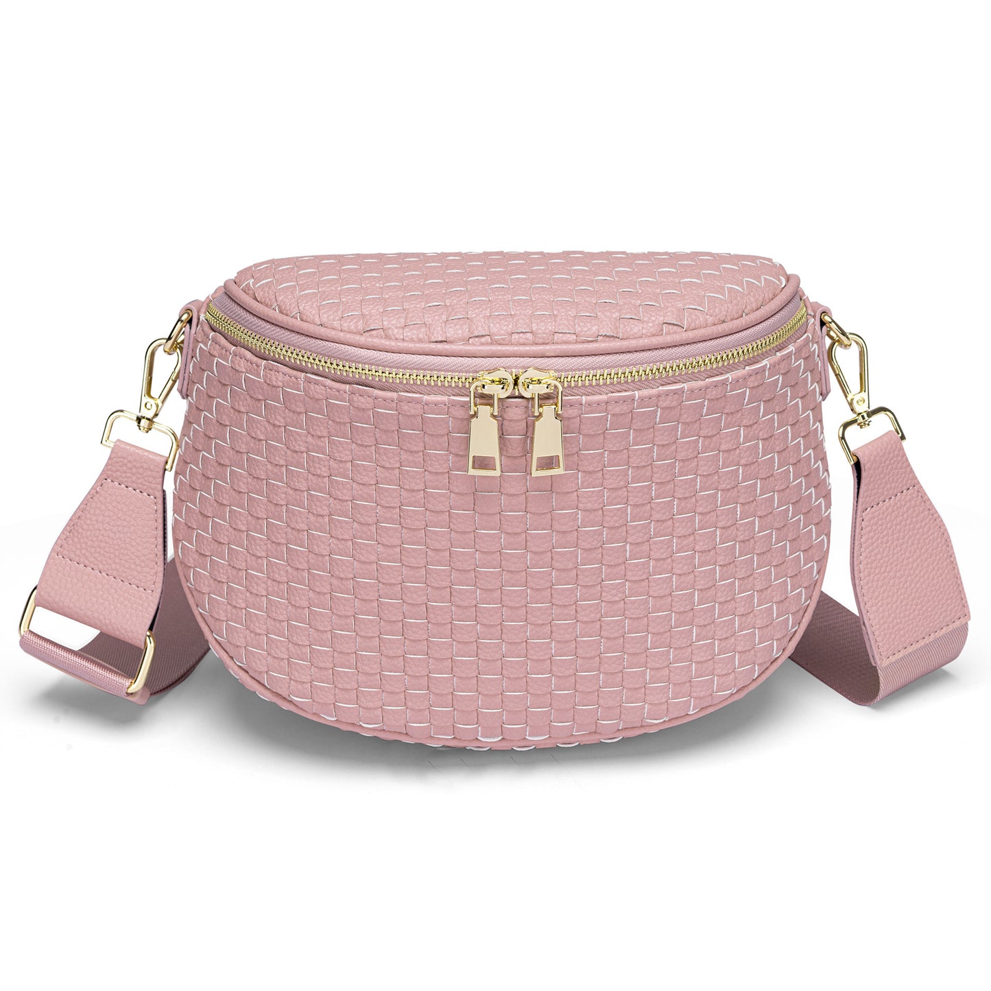 Trendy Woven Checkered Crossbody Bum Bag for Women