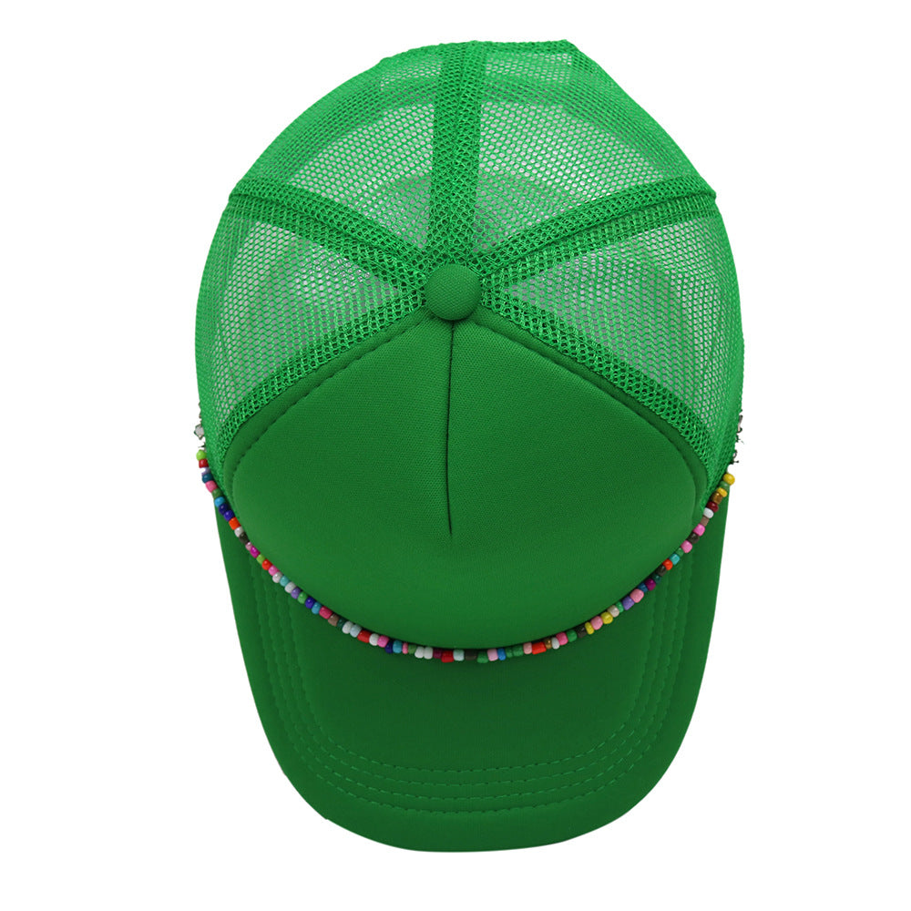Multicolor Beaded Band Trucker Hat