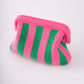 Striped Knit Cloud Frame Clutch Crossbody Bag