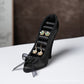 Black Satin High Heel Shoe Jewelry Display Stand