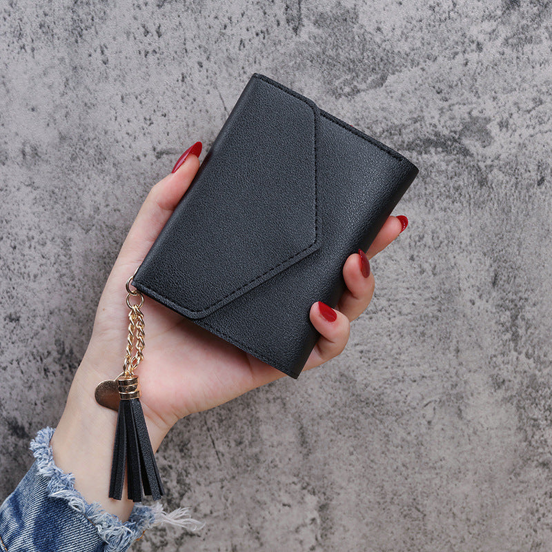 Tassel and Heart Pendant Vagen Leather Wallet/card holder