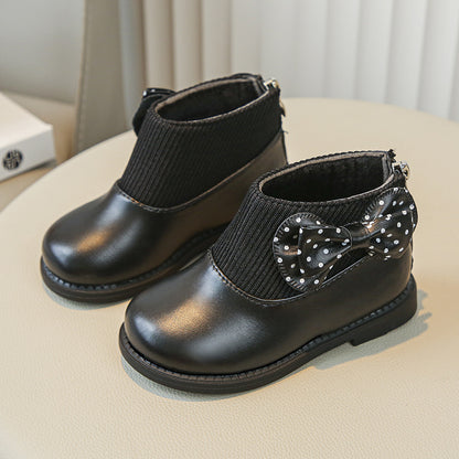 Children's Leather Boots with Soft Cotton Soles