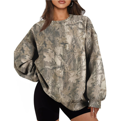 Oversized Camo Crewneck Sweatshirt