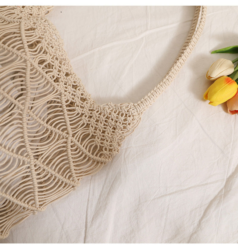 Rope Tote Bag Openwork Beach Bag