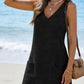 Waffle Knit V-Neck Shift Dress