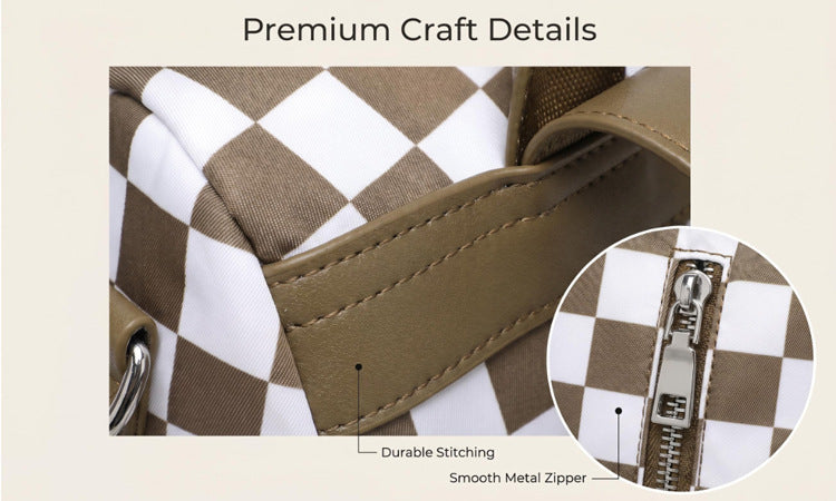 Convertible Checkered Backpack Purse — 2-in-1 Fashion Shoulder Bag