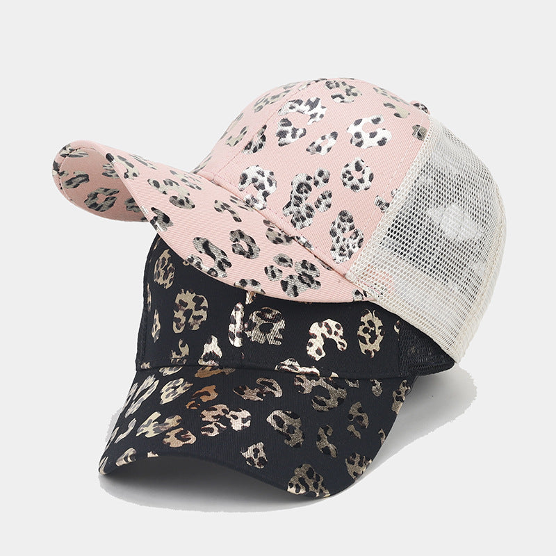 Leopard Print Women's Baseball Cap Mesh Hat
