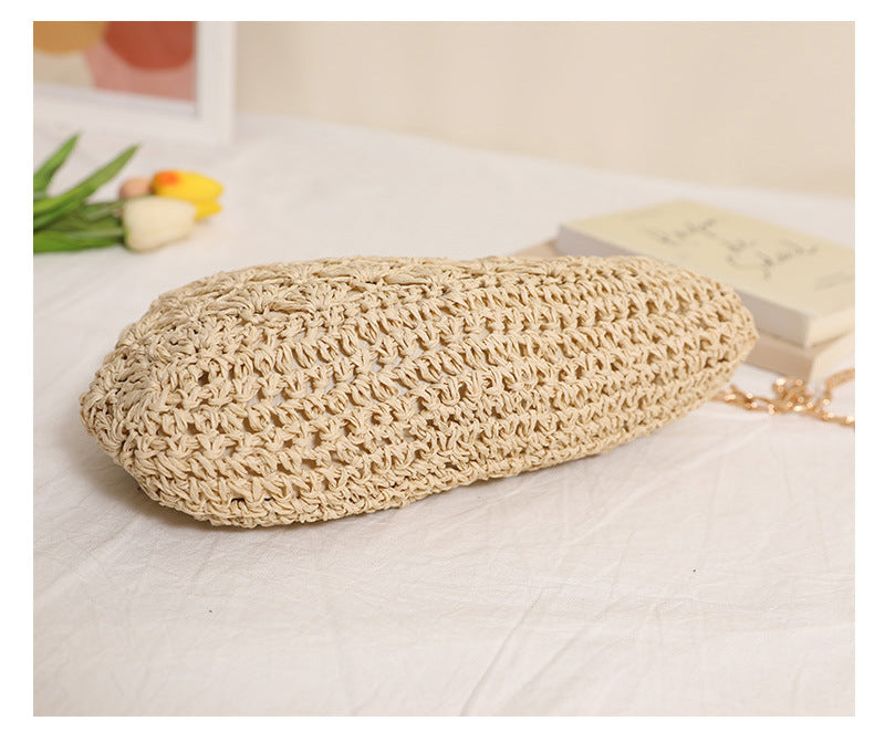 Handcrafted Openwork Straw Crossbody Bag
