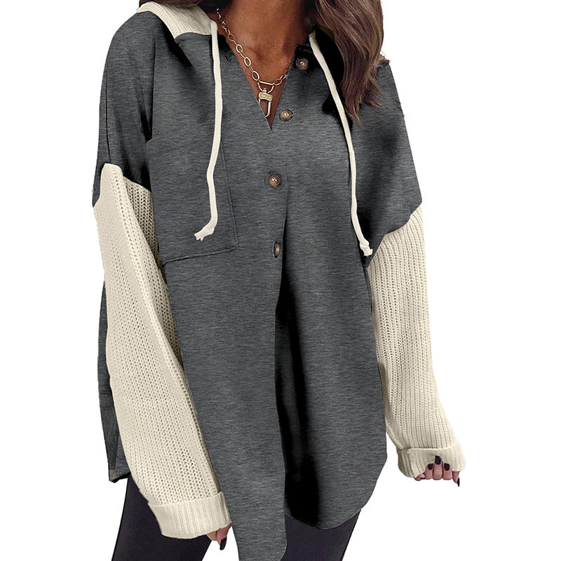 Women's Patchwork Hooded Sweatshirt
