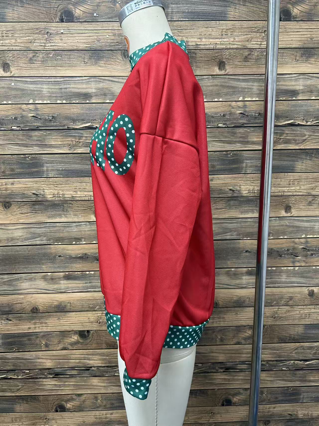 Polka Dot Contrast Trim Oversized Sweatshirt