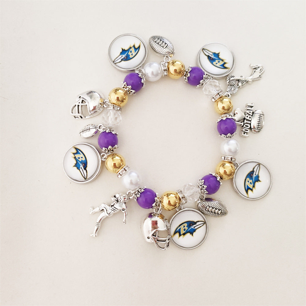 Game Day Team Charm Bead Bracelet Collection