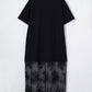 Floral Patchwork Short Sleeve T Shirt Loose Maxi Dress