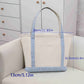 Custom Name Gingham Trimmed Tote