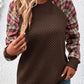 Waffle Paneled Plaid Sweatshirt