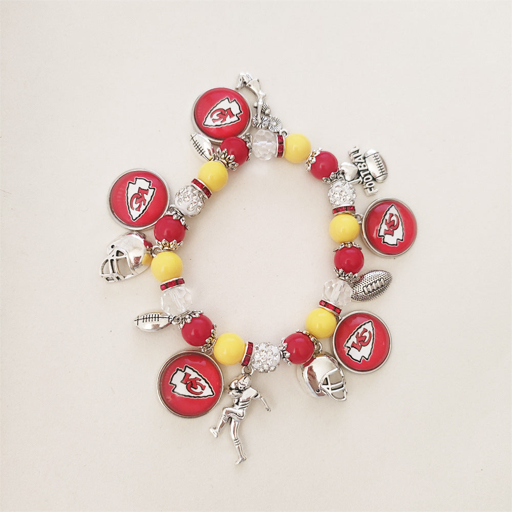 Game Day Team Charm Bead Bracelet Collection
