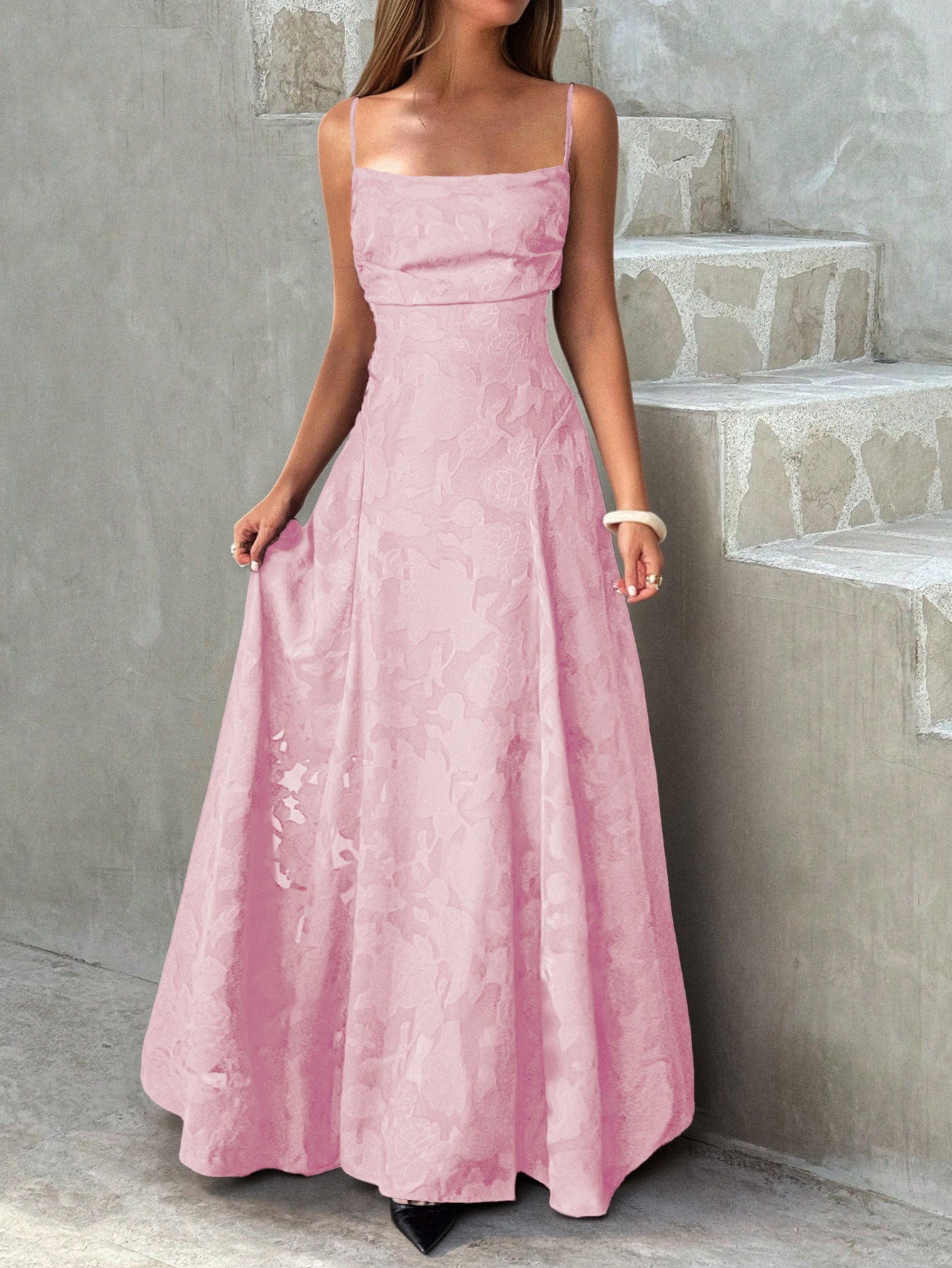 Floral Spaghetti Strap Maxi Dress