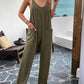 V Neck Loose Pockets Cami Jumpsuit