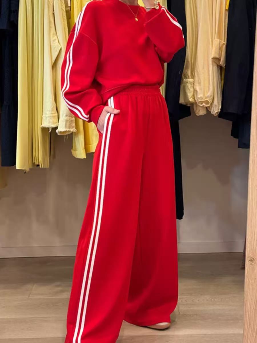 Women's Side Stripe Pocket Two-piece Suit