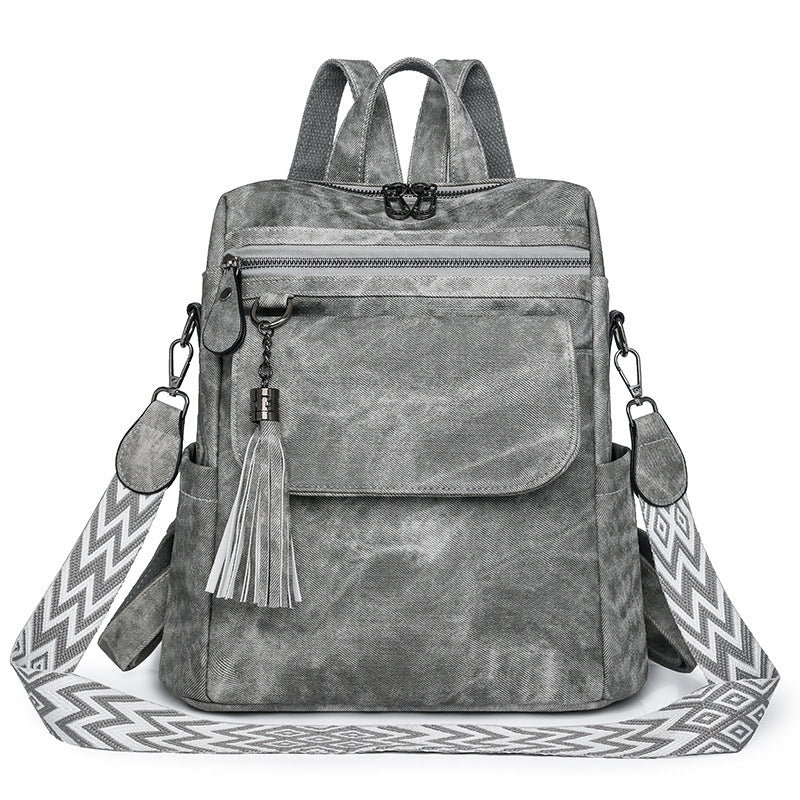 Retro Backpack Large Capacity Vegen Leather Travel Backpack