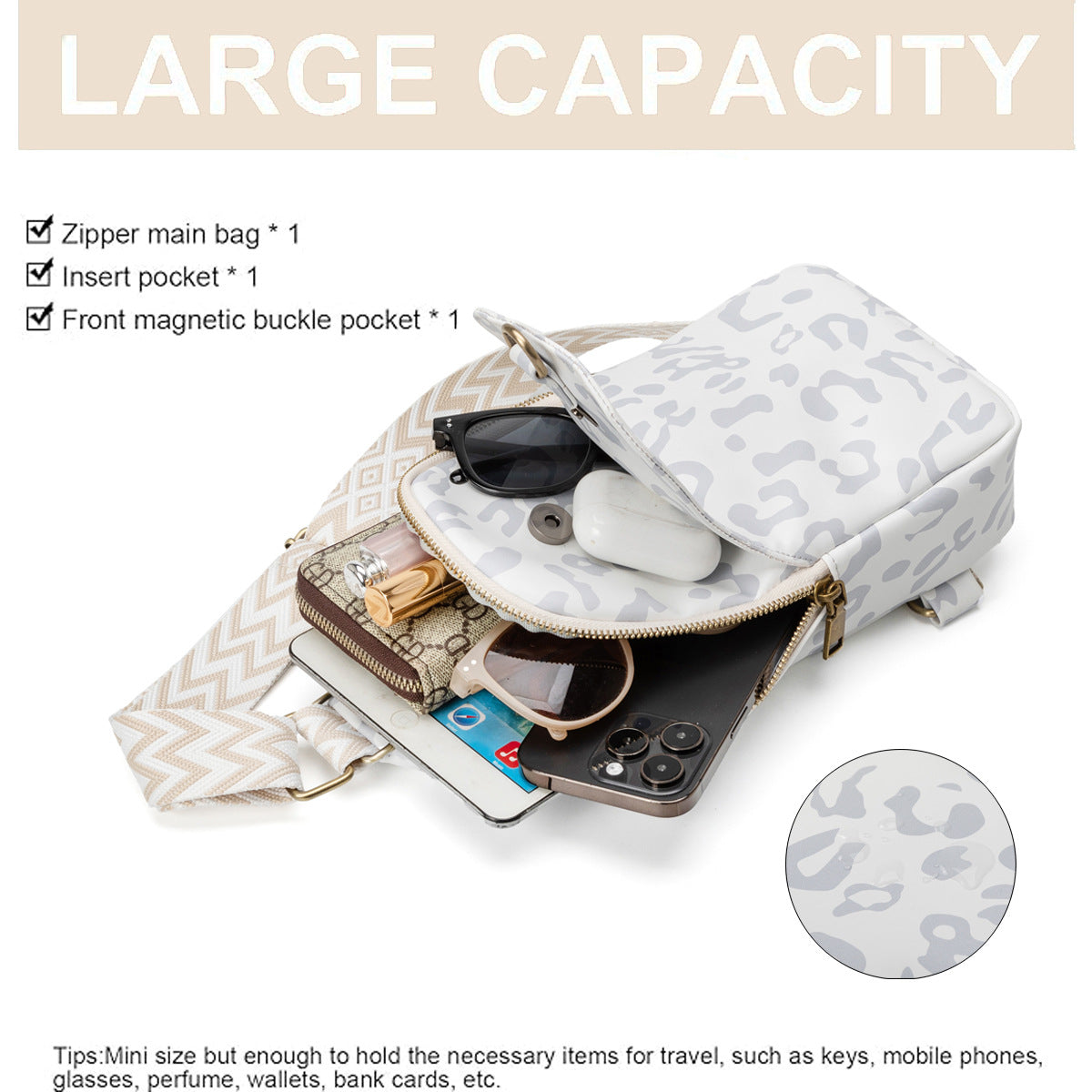 Leopard Print Chest Bag Sling Bag