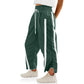 Retro Contrast Side Stripe Wide Leg Track Pants