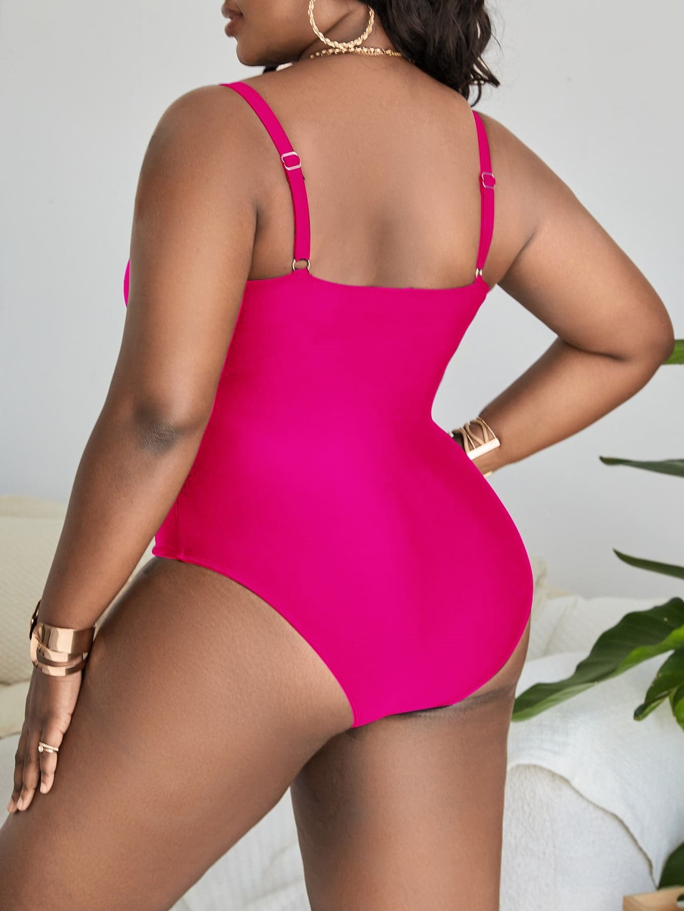 Plus Size One Piece Hollow Swimsuit