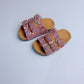 Girls Sparkly Buckle Cork Sandals