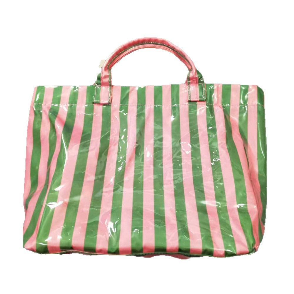 PVC Striped Tote Bag