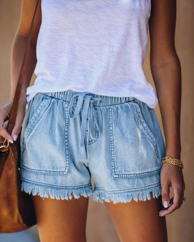 Pocket Frayed Tencel Shorts