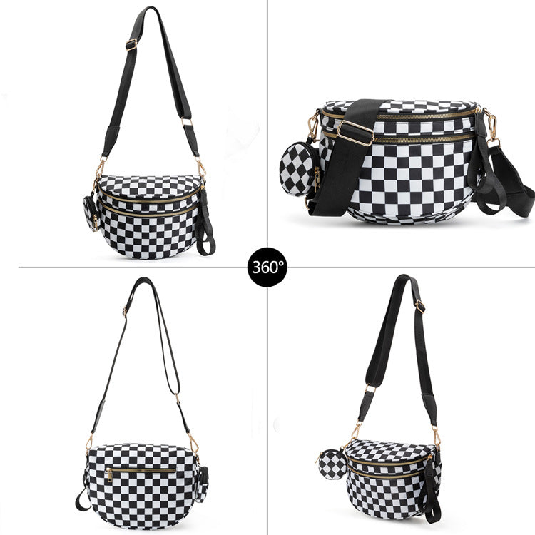 Nylon Crossbody Bags Bum Bag with Detachable Coin Pouch