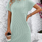 Ribbed Short Sleeve Pocket Dress-8 Colors