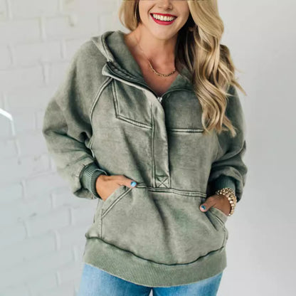 Half-zip Hooded Sweatshirt