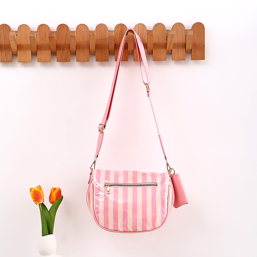 Striped Crossbody Belt Bag with Coin Pouch