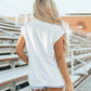 Solid Color High Neck Cap Sleeve Loose Top