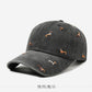 Vintage Distressed Baseball Cap with Puppy Embroidery